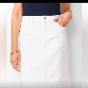 NWT Talbots White Denim Skirt size 12